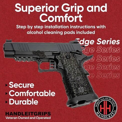 Handleitgrips Gun Grip Tape Compatible with MAC9 DS Edge Series | Pistol Grip Tape with Inserts | Gun Accessories | Veteran Owned | Made in USA in Kuwait
