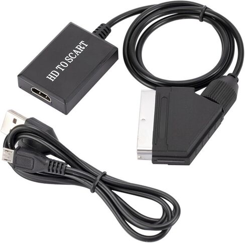 محول HDMI إلى SCART مع توصيل كابل شحن USB وتشغيل محول صوت الفيديو HDMI إلى SCART in Kuwait