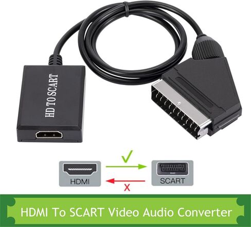 محول HDMI إلى SCART مع توصيل كابل شحن USB وتشغيل محول صوت الفيديو HDMI إلى SCART in Kuwait
