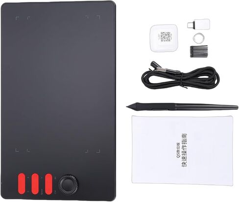 Fafeicy Q5 Drawing Tablet, 7.68x4.80in Drawing Area with 16384 Pressure Levels Battery Free Stylus, 6 Shortcut Keys, Tilt Support, for Win Mac Illustrator (Q5) in Saudi Arabia