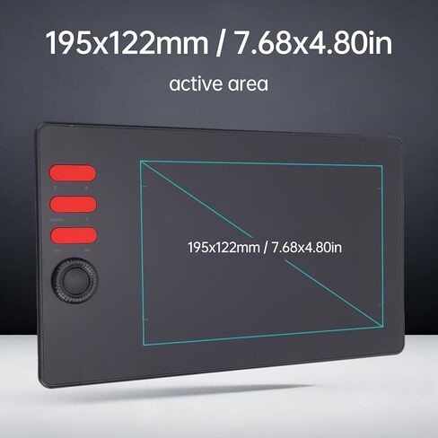 Fafeicy Q5 Drawing Tablet, 7.68x4.80in Drawing Area with 16384 Pressure Levels Battery Free Stylus, 6 Shortcut Keys, Tilt Support, for Win Mac Illustrator (Q5) in Saudi Arabia