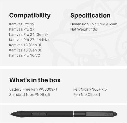 تابلت الرسم HUION Kamvas 13 (Gen 3) باللون الوردي مع حزمة شاشة مع قلم HUION Slim PW600S in Saudi Arabia
