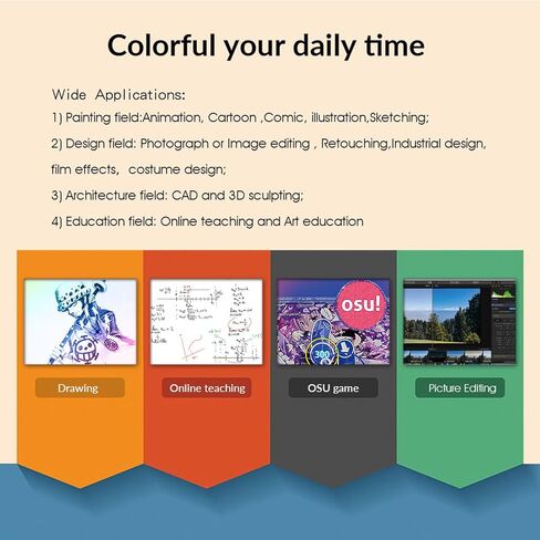Graphics Drawing Tablet, Active Area with 16384 Pressure Levels and 8 Shortcut Keys, Compatible with Win macOS for Digital Artists Designers Students (P5) in Kuwait