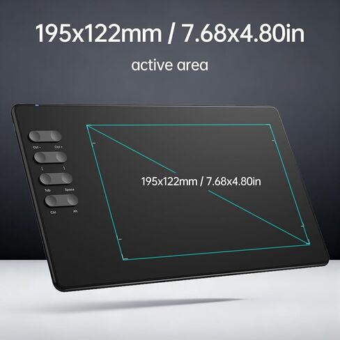 Graphics Drawing Tablet, Active Area with 16384 Pressure Levels and 8 Shortcut Keys, Compatible with Win macOS for Digital Artists Designers Students (P5) in Kuwait