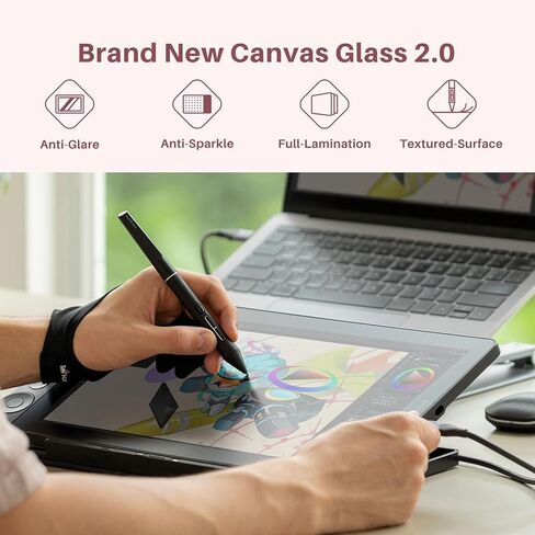 تابلت الرسم HUION Kamvas 13 (Gen 3) باللون الوردي مع حزمة شاشة مع قلم HUION Slim PW600S in Saudi Arabia