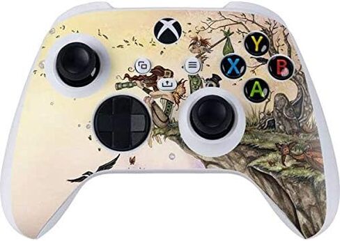 ملصق Skinit المخصص للألعاب متوافق مع وحدة تحكم Xbox Series S - قمر قوطي مرخص رسميًا مع الخفافيش والزهور من تصميم سارة ريختر in Kuwait