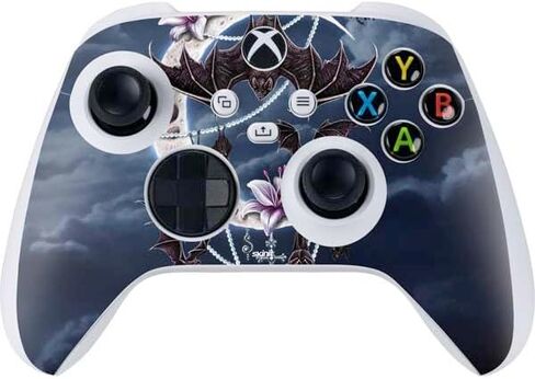 Skinit Decal Gaming Skin Compatible with Xbox Series S Controller - Officially Licensed Gothic Moon with Bats and Flowers by Sarah Richter Design in Kuwait