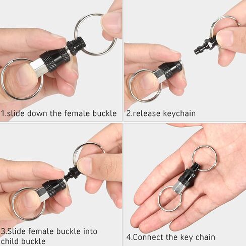Quick Release Keychain Detachable Key Ring Pull Apart Keychain w/ 2 Split Ring Detachable Key Chain Key Attachment in Saudi Arabia
