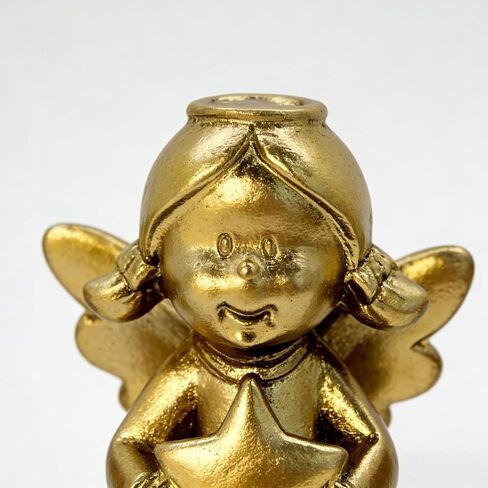 4 Pack Gold Little Angel Figurines 1.7 inch Miniature Angels Girl Cute Adorable Tiny Cherub Statue Resin Sculpture Indoor Outdoor Home Garden Decor in Saudi Arabia