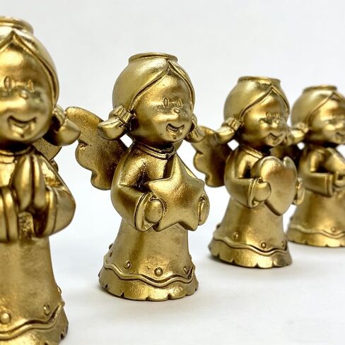 4 Pack Gold Little Angel Figurines 1.7 inch Miniature Angels Girl Cute Adorable Tiny Cherub Statue Resin Sculpture Indoor Outdoor Home Garden Decor in Saudi Arabia