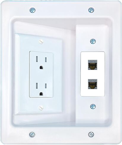 مجموعة إدارة خافي عيوب البشرة من RiteAV CAT6-SHIELDED CAT6A مع منفذ طاقة يخفي الأسلاك والكابلات in Saudi Arabia