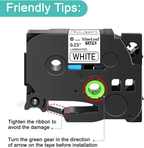 Nineleaf TZe-211 Label Tape 6mm 0.23 Laminated White tz211 TZe tz Black on White Compatible with Brother P Touch Label Maker Tape 1/4" for Brother Ptouch PT-H100 PT-H110 D200 D210, 8 Pack in Saudi Arabia