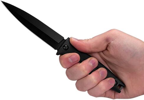 Kershaw Secret Agent (4007); Concealable Boot Knife with Strong Single Edge 4.4 Inch 8Cr13MoV Steel Blade; Arrives with Dual Carry Molded Sheath and Stealthy Non-Reflective Black Oxide Finish, 3 OZ in Saudi Arabia