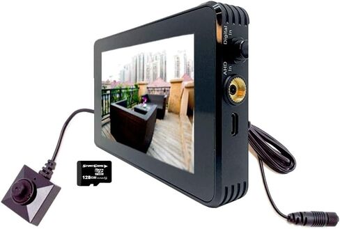 Lawmate PV-1000AHD WiFi Capable 1080P Ultra HD Analog 5000mAh 5" Touch Screen DVR with Covert Digital Button Camera BU-18NEO Kit with 128GB Micro SD Card in Saudi Arabia