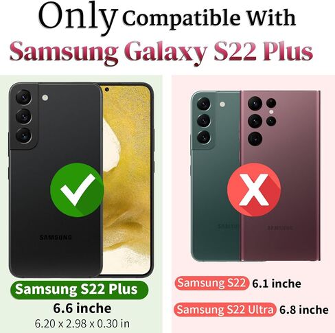 HNHYGETE for Galaxy S22 Plus Case with Screen Protector: [Military Grade 20ft. Drop Tested] Slide Camera Cover Ring Shockproof Protective Phone Case for - Samsung Galaxy S22 Plus (Dark Green) in Saudi Arabia