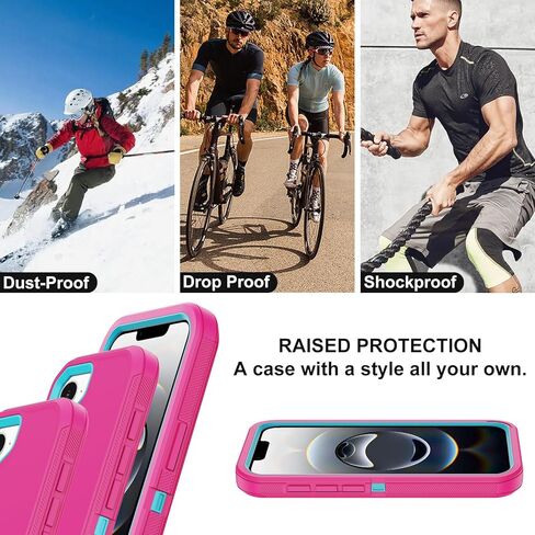 Annymall for iPhone 16e Case with 2 Screen Protector,Shockproof Drop Protection Full Body Heavy Duty 3 Layer Military Rugged Durable Phone Cover for Apple iPhone 16e 6.1 inch 2025 (Pink) in Saudi Arabia