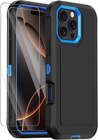 Annymall for iPhone 16e Case with 2 Screen Protector,Shockproof Drop Protection Full Body Heavy Duty 3 Layer Military Rugged Durable Phone Cover for Apple iPhone 16e 6.1 inch 2025 (Pink) in Saudi Arabia