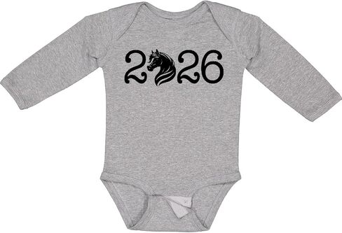 inktastic 2026 New Years Horse Silhouette Long Sleeve Creeper in Saudi Arabia