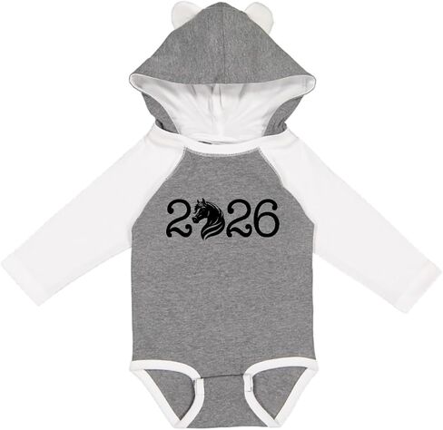 inktastic 2026 New Years Horse Silhouette Long Sleeve Creeper in Saudi Arabia