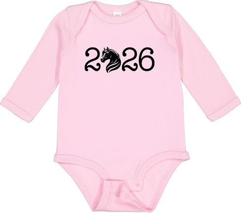 inktastic 2026 New Years Horse Silhouette Long Sleeve Creeper in Saudi Arabia
