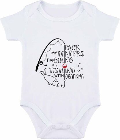 Grandpa Bodysuit for Baby Fishing Baby Bodysuit I Love Grandpa Babies Clothes Unisex in Saudi Arabia