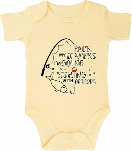 Grandpa Bodysuit for Baby Fishing Baby Bodysuit I Love Grandpa Babies Clothes Unisex in Saudi Arabia