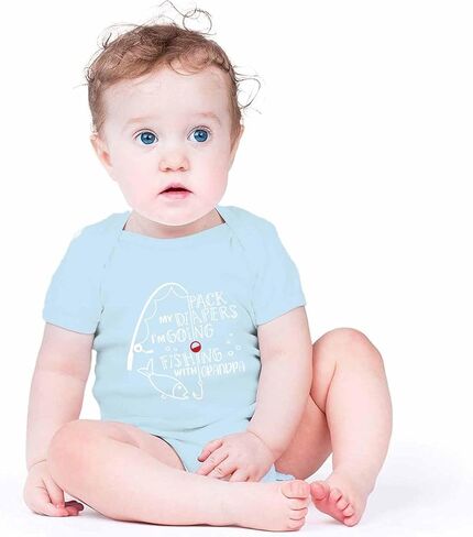 Grandpa Bodysuit for Baby Fishing Baby Bodysuit I Love Grandpa Babies Clothes Unisex in Saudi Arabia