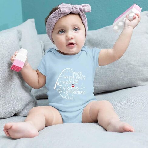 Grandpa Bodysuit for Baby Fishing Baby Bodysuit I Love Grandpa Babies Clothes Unisex in Saudi Arabia