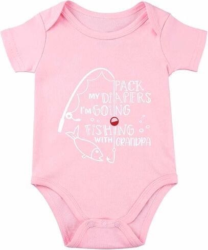 Grandpa Bodysuit for Baby Fishing Baby Bodysuit I Love Grandpa Babies Clothes Unisex in Saudi Arabia