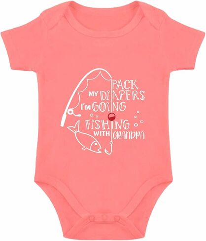 Grandpa Bodysuit for Baby Fishing Baby Bodysuit I Love Grandpa Babies Clothes Unisex in Saudi Arabia