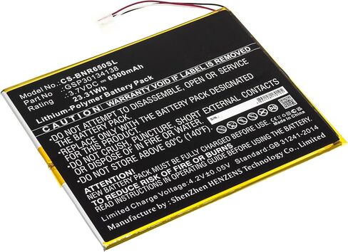 Replacement Battery for Barnes & Noble BNTV650,Nook 10.1,GSP30134138,6300mAh in Kuwait