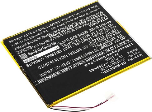 Replacement Battery for Barnes & Noble BNTV650,Nook 10.1,GSP30134138,6300mAh in Kuwait