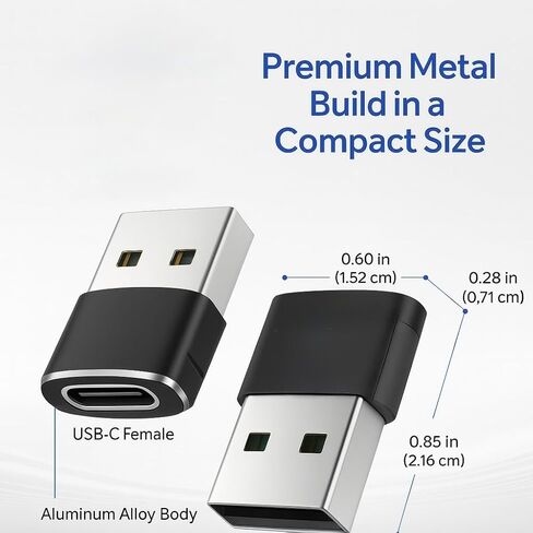 محول USB-C، محول كابل من النوع C أنثى إلى USB A ذكر لأجهزة MacBook Pro، iMac، الكمبيوتر الشخصي، الكمبيوتر المحمول، الكمبيوتر، Samsung Galaxy Note 20، S20، S21، S22، OTG in Kuwait