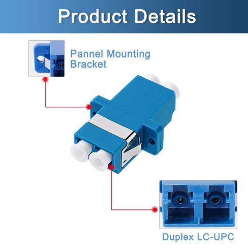 50 قطعة من وصلات LC-UPC إلى LC-UPC من GwliUni، موصلات كابل محولات الألياف الضوئية المزدوجة مع جناح تثبيت اللوحة in Kuwait
