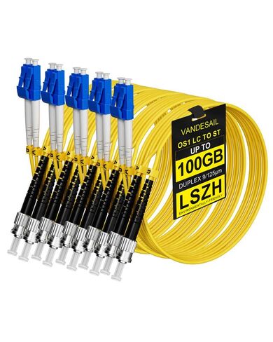 5 Pack LC to ST OS1 Fiber Patch Cable 2M, Single Mode Duplex 9/125µm Fiber Jumper LSZH for Fiber Optic Transceivers -2M(6.5FT) 5pack in Saudi Arabia