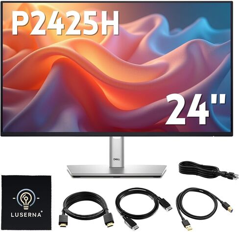 شاشة كمبيوتر Dell P2425H مقاس 24 بوصة 16:9 IPS مع حامل - 100 هرتز Full HD، 1920 x 1080 مع DisplayPort وHDMI وUSB 3.0 Upstream وكابل الطاقة - جديد in Kuwait