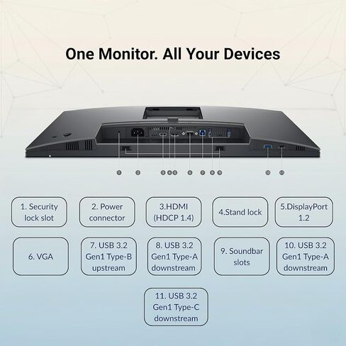 شاشة كمبيوتر Dell P2425H مقاس 24 بوصة 16:9 IPS مع حامل - 100 هرتز Full HD، 1920 x 1080 مع DisplayPort وHDMI وUSB 3.0 Upstream وكابل الطاقة - جديد in Kuwait