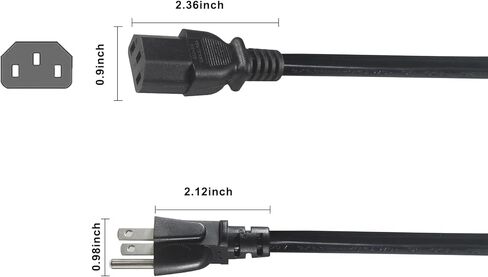 Computer Y Splitter Power Cord, NEMA 5-15P to 3X IEC60320 C13 Female 3 Ways Outlet AC Power Cord, SJT 16AWG Universal Laptop 3 Prong Power Cable, C13 Y Spliiter for Monitor/TV/Printer (3FT) in Saudi Arabia