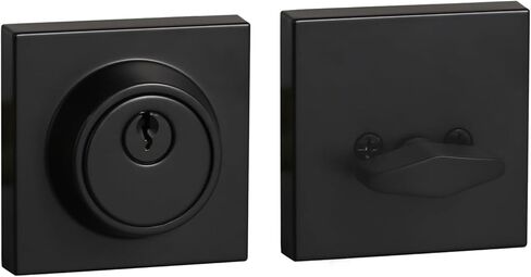 YAGU Wooden Round Entry Lever Door Handle and Single Cylinder Deadbolt Locking Lever Handle Set Pack of 1 [Front Door or Office] Right & Left Sided Doors Heavy Duty – Matte Black Finish in Saudi Arabia