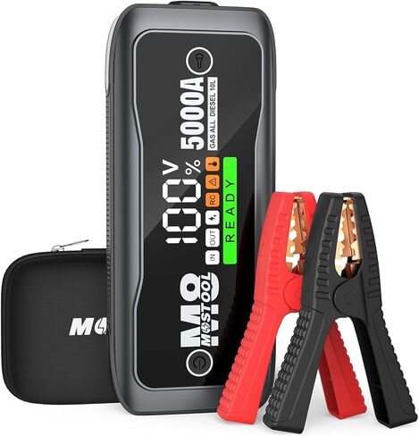 MOSTOOL M6 3000A Jump Starter 20000mAh - 10L Gas/8L Diesel 12V Car Booster with 30W PD Power Bank, 4" LCD, IP65 Waterproof for Sedans/SUVs/Trucks in Saudi Arabia