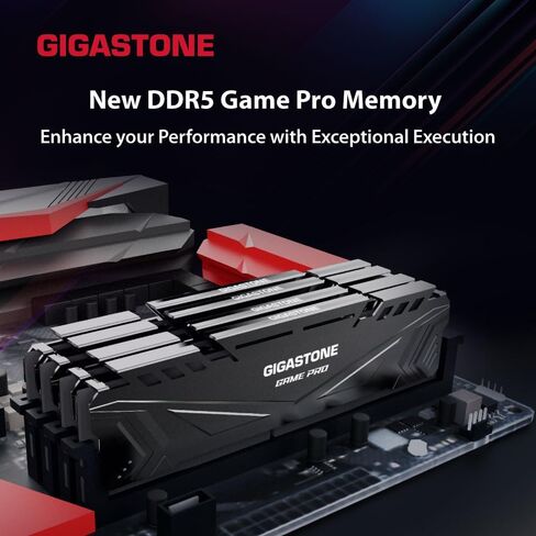 【DDR5 RAM】 GIGASTONE Game PRO 128GB Kit (4x32GB) DDR5 6000MHz PC5-48000 CL40-40-40-76 Intel XMP 3.0 AMD Expo 1.3v UDIMM 288 Pin Unbuffered Non ECC High Performance Gaming Desktop Memory – Black in Saudi Arabia