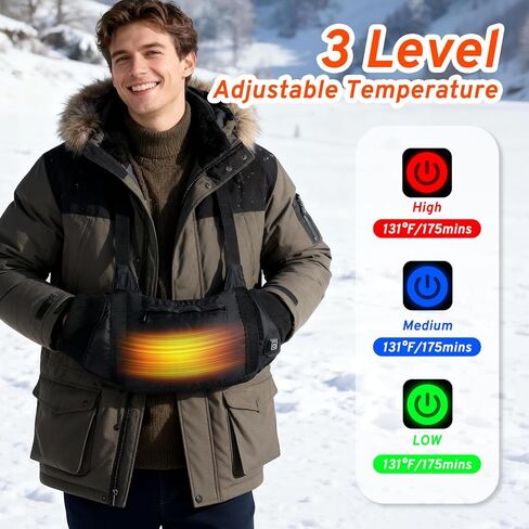 Heated Hand Warmers Pouch with 10000mAh Power Bank Included– 3 Levels Up to 14.5Hrs Double-Sided Heat, Adjustable Strap for Hunting & Camping, Waterproof Dual Pockets, Fleece Lined Survival Gear in Saudi Arabia