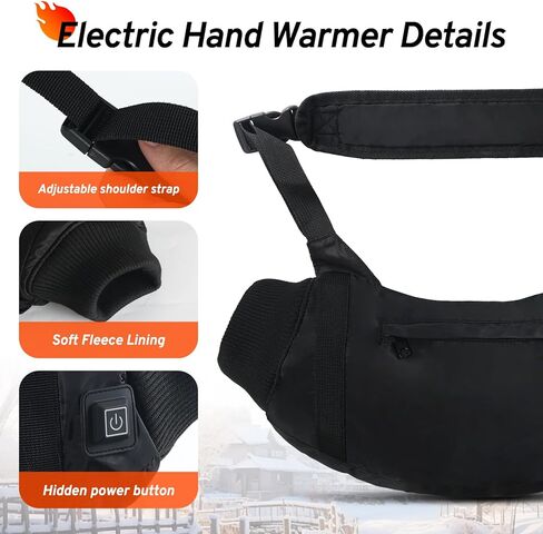 Heated Hand Warmers Pouch with 10000mAh Power Bank Included– 3 Levels Up to 14.5Hrs Double-Sided Heat, Adjustable Strap for Hunting & Camping, Waterproof Dual Pockets, Fleece Lined Survival Gear in Saudi Arabia