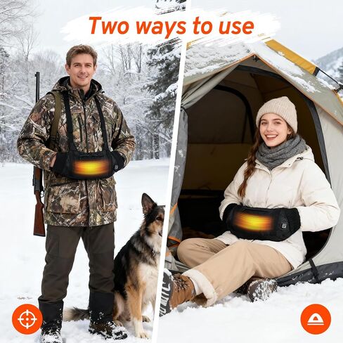 Heated Hand Warmers Pouch with 10000mAh Power Bank Included– 3 Levels Up to 14.5Hrs Double-Sided Heat, Adjustable Strap for Hunting & Camping, Waterproof Dual Pockets, Fleece Lined Survival Gear in Saudi Arabia