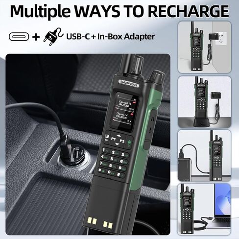 راديو BAOFENG DM-32 DMR راديو طويل المدى هام راديو محمول قابل لإعادة الشحن DM32UV جهاز اتصال لاسلكي اتجاهين راديو NOAA راديو الطقس مع بطارية 3800 مللي أمبير في الساعة USB-C شحن GPS، تردد النسخ لمعدات البقاء على قيد الحياة in Kuwait