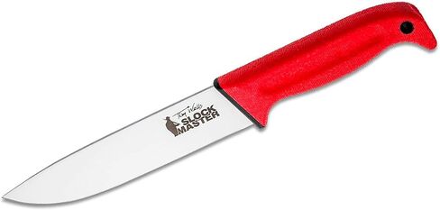 Cold Steel Tim Wells Scalper Slock Master Durable 6.5" 4116 Stainless Steel Fixed Straight Back Blade Outdoor Hunting Camping Utility Knife, 5.25" Red Textured Kray-Ex Handle in Saudi Arabia
