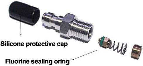 heyous Stainless Steel Paintball Air Gun Airsoft PCP Air Rifle 8MM Quick Plug Connector Check Valve One Way Foster Fill Nipple Adapter 1/8NPT in Saudi Arabia