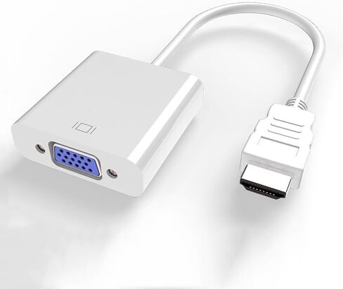 HDMI إلى VGA، محول HDMI إلى VGA مطلي بالذهب (ذكر إلى أنثى) متوافق مع الكمبيوتر، سطح المكتب، الكمبيوتر المحمول، الكمبيوتر الشخصي، HDTV (أبيض) in Saudi Arabia
