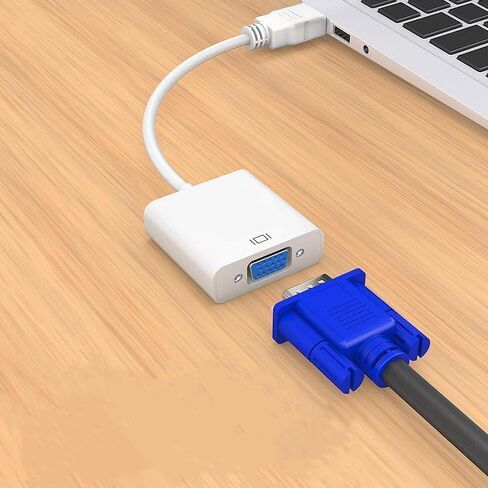 HDMI إلى VGA، محول HDMI إلى VGA مطلي بالذهب (ذكر إلى أنثى) متوافق مع الكمبيوتر، سطح المكتب، الكمبيوتر المحمول، الكمبيوتر الشخصي، HDTV (أبيض) in Saudi Arabia