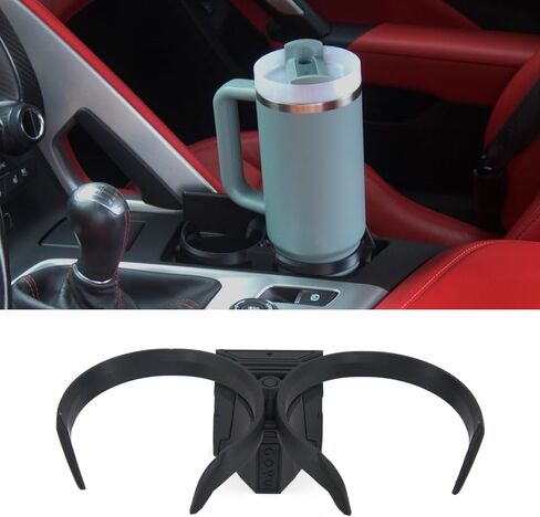 GOYU SecureLock Cup Holder for C7 Corvette (2014-2019), Patent Pending Locking Design, Extendable & Flexible Holders, Easy Installation, Made in USA (Black) in Saudi Arabia